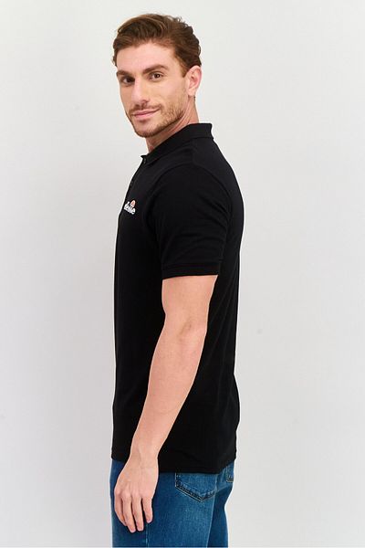 Ellesse Men Regular Fit Embroidered Logo Short Sleeves Polo Shirt, Black