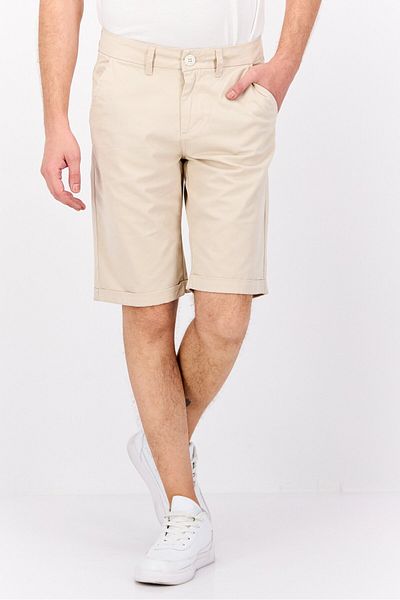 GAS Men Solid Chino Shorts, Off White