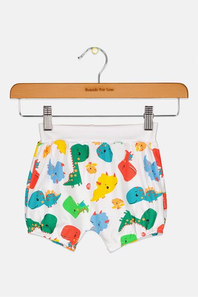 Cool Club Toddlers Girl Graphic Print Shorts, White Combo