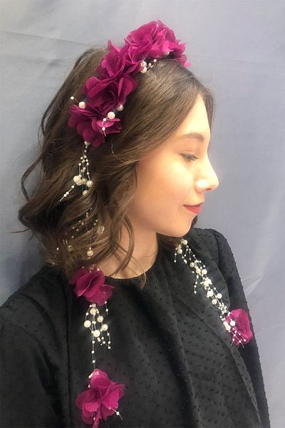 Hayalperest boncuk Plum Laser Floral Crown