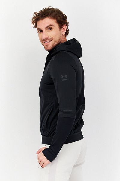 Under Armour سويت شيرت رياضي رجالي بأكمام طويلة، أسود