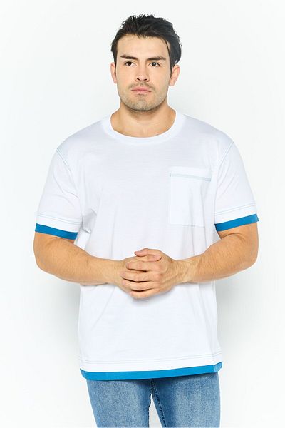 Esprit Men Crew Neck Short Sleeves Plain T-shirt, White