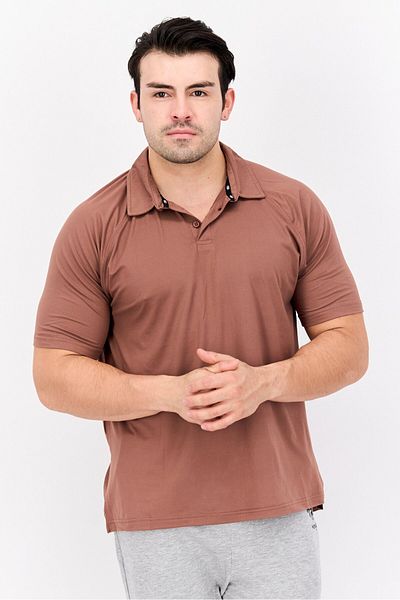 Legend Men Sportswear Fit Short Sleeve Polo Golf Shirts, Brown