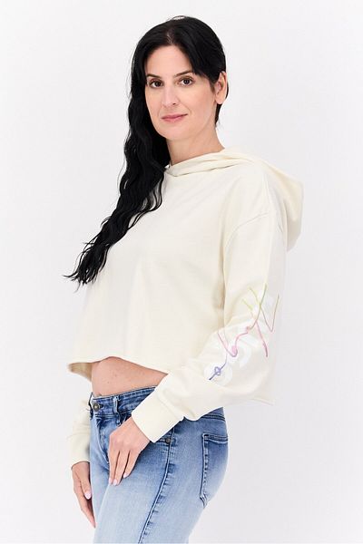 Hugo Boss Women Hooded Solid Long Sleeves Sweatshirt, Beige