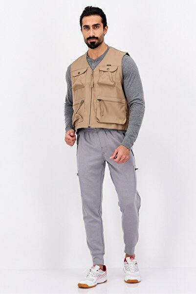 WRANGLER Men Solid Vest Jacket, Tan