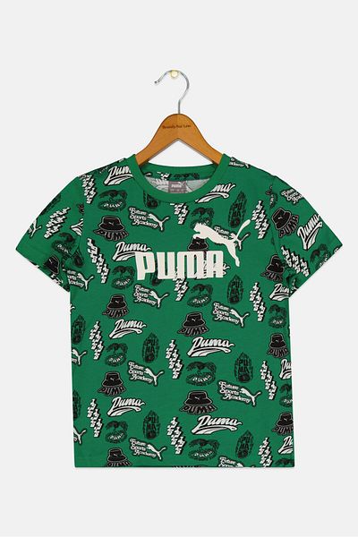 Puma تي شيرت رياضي مناسب للأنشطة الخارجية للأولاد من Kids Boys، باللون الأخضر