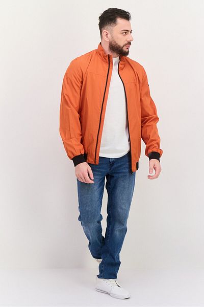 Geox Men Brand Logo Windbreaker Jacket, Rust
