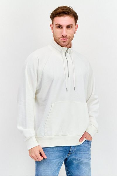 Esprit Men High Neck Long Sleeves Solid Sweatshirt, White