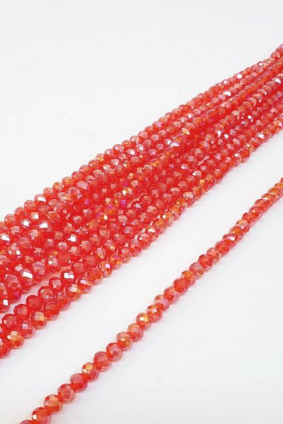 Hayalperest boncuk 6 Mm Transparent Light Red Crystal Bead