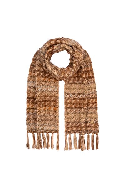 Nordbron Orange Tassel Detailed Soft Textured Knitwear Cherly - Thick Shawl and Scarf