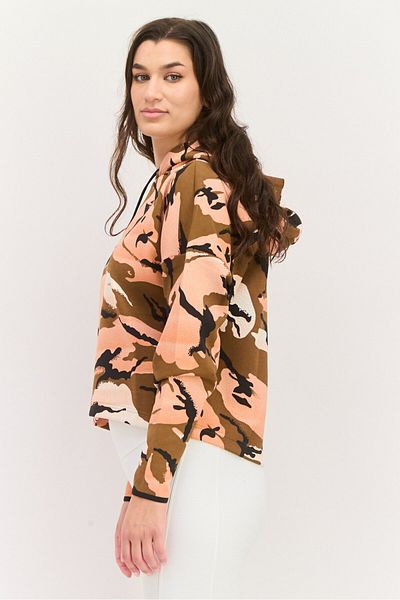 adidas Women Sportswear Fit Camouflage Hoodie Sweatshirt, Brown
