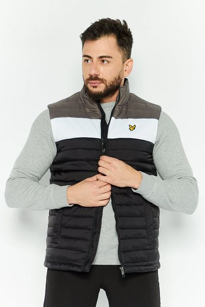 Lyle & Scott Men Colorblocked Puffer Vest, Grey