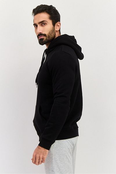 Hurley Men Sportswear Fit Embossed Logo Outdoor Hoodies, Black