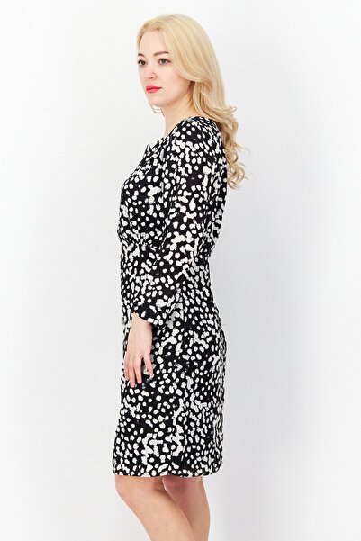 French Connection Women Allover Print Mini Casual Dress, Black