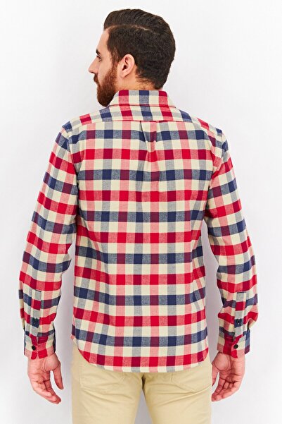 Herschel Supply Co. Men Regular Fit Plaid Long Sleeves Casual Shirt, Red Combo
