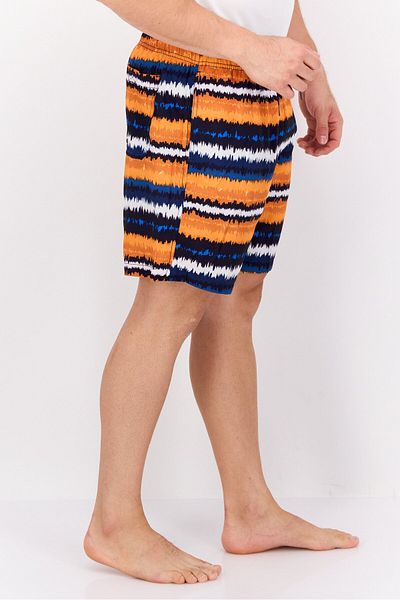 Beach Bros Men Acid Stripe Beach Short, Navy Combo