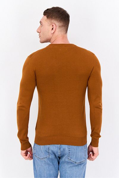 Jules Men Crew Neck Long Sleeves Knitted Sweater, Brown