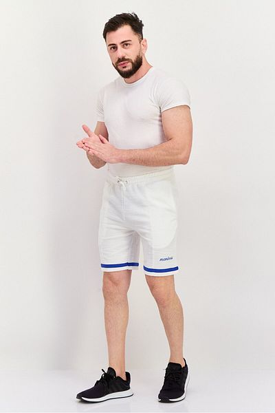 Brave Soul Men Drawstring Embroidered Basic Shorts, White