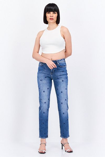 Scotch & Soda Women Regular Fit Washed Stretchable High Five Jeans, Blue