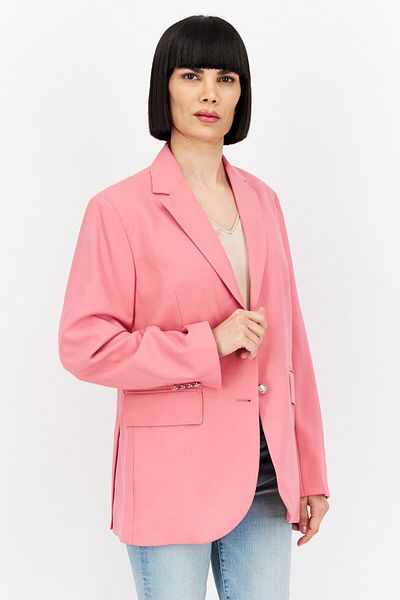Tommy Icons Women Regular Fit Plain Blazer, Pink