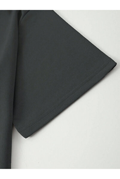 LİSY Still Willing Printed Oversize Anthracite Men's T-Shirt