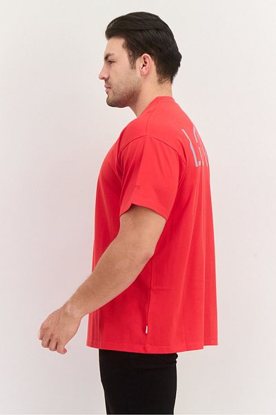 Esprit Men Crew Neck Short Sleeves Textured T-Shirt, Red