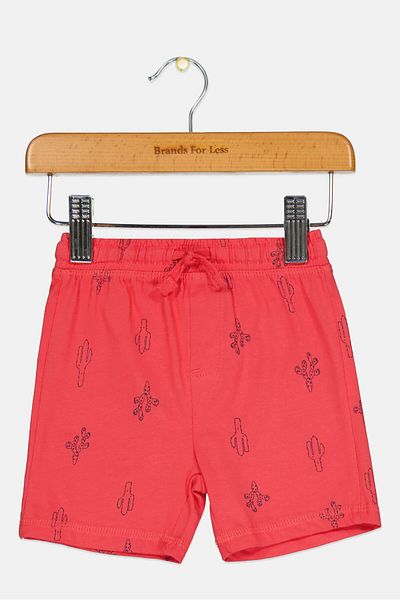 Cool Club Toddlers Boy Printed Basic Shorts, Red
