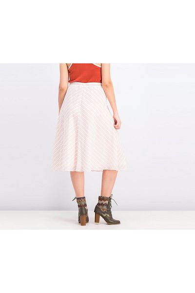 Ralph Lauren Women Stripe Cotton Midi Skirt, Multicolor