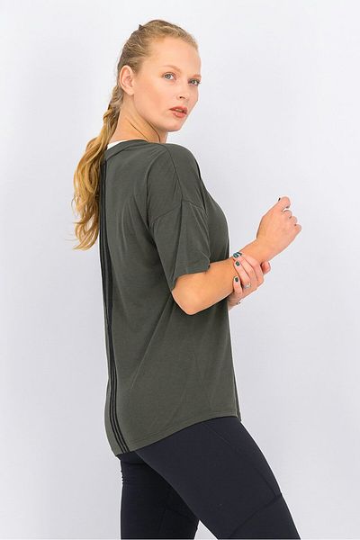 adidas Women Haves 3 Stripe Tee, Legar and Black