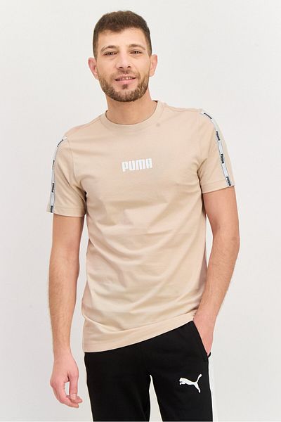 Puma Men Sportswear Fit Short Sleeve Outdoor T Shirt, Beige
