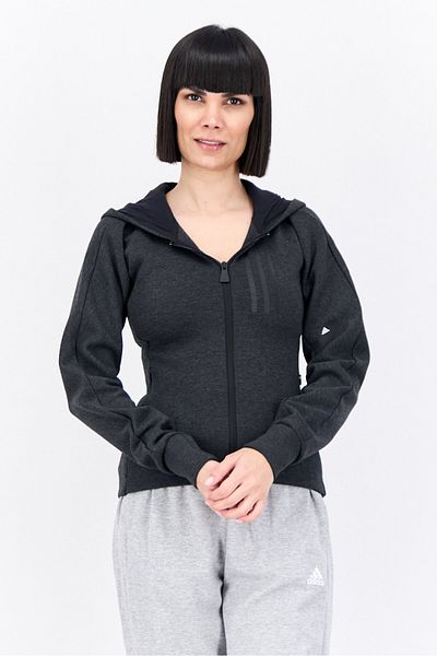 adidas Women Sportswear Fit Long Sleeve Outdoor Sweatshirt, Charcoal