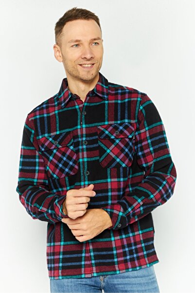 Hurley قميص رجالي كاجوال بأكمام طويلة وقصة عادية، متعدد الألوان