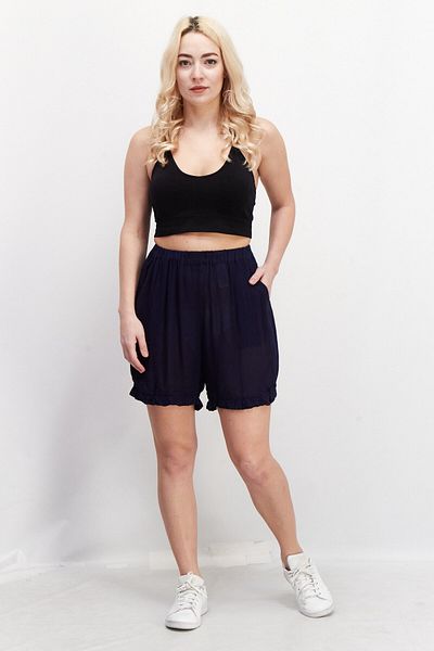 NA-KD Women Textured Basic Short, Navy