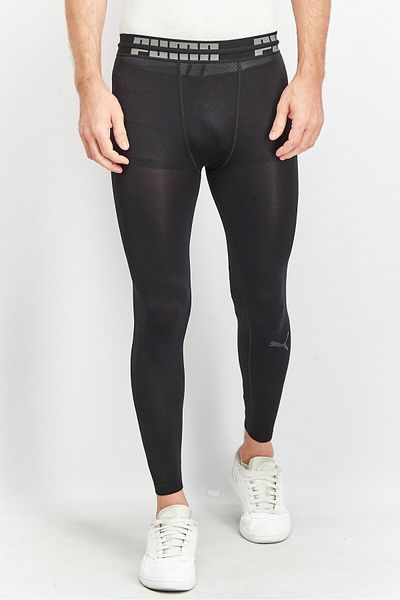 Puma Men Tight Fit Brand Logo Training Leggings, Black
