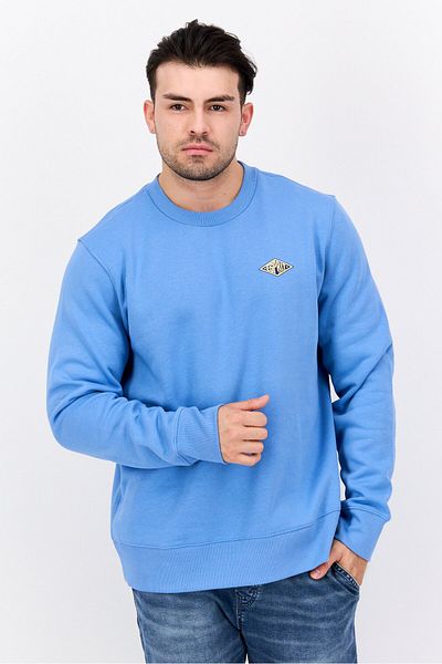 Esprit Men Crew Neck Brand Logo Long Sleeves Sweatshirt, Blue
