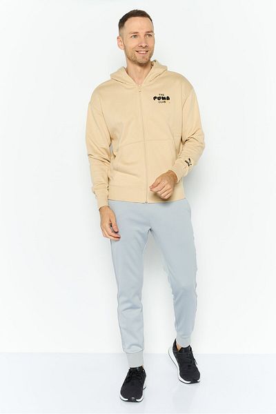 Puma Men Sportswear Fit Brand Logo Long Sleeves Outdoor Sweatshirt, Beige