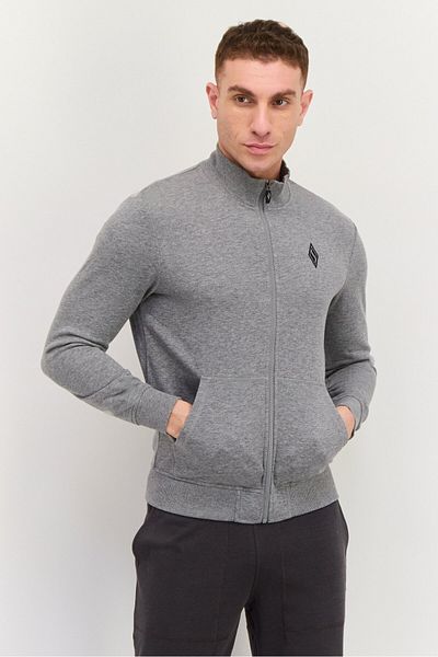 SKECHERS Men Sportswear Fit Long Sleeves Outdoor Sweatshirt, Light Grey