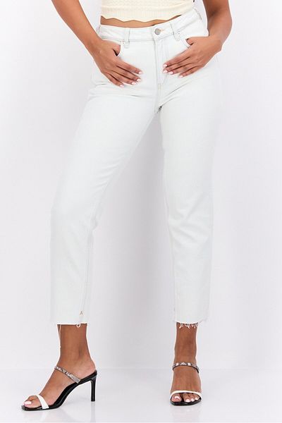 Scotch & Soda Women Slim Fit Washed Stretchable Jeans, Off White