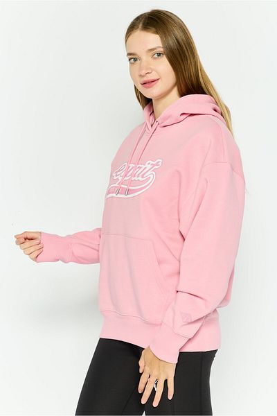 Esprit Women Hooded Long Sleeves Graphic Print Sweatshirt, Pink