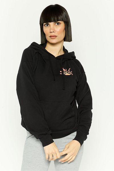 Hurley Women Sportswear Fit Outdoor Sweatshirt, Black Combo
