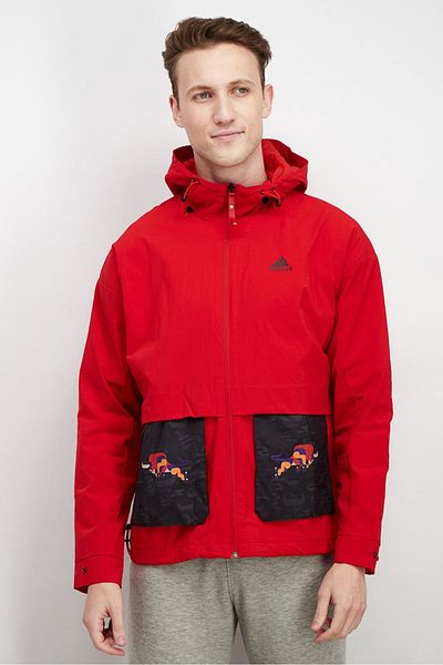 adidas Men Sportswear Fit Full Zip Cny Outdoor Jacket, Red