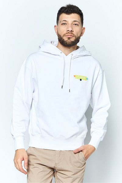 Esprit Men Hooded Brand Logo Long Sleeves Sweatshirt, White