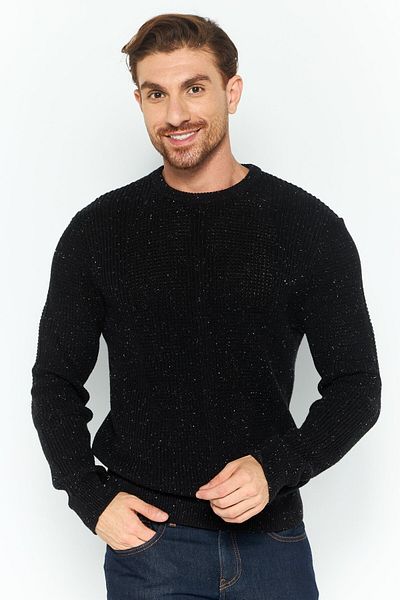 Michael Kors Men Crew Neck Knitted Sweater, Black