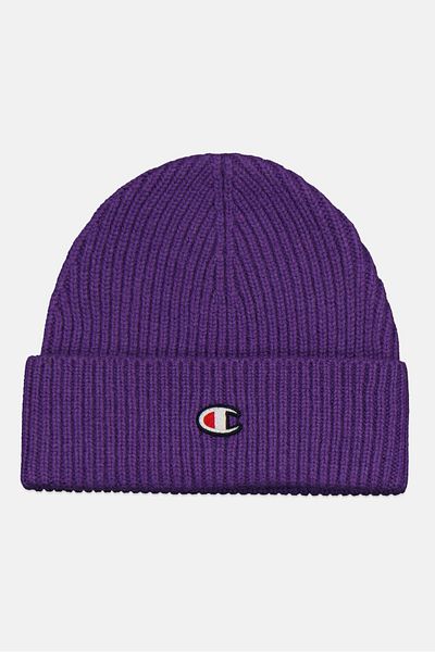 Champion Men Brand Logo Beanie, Purple