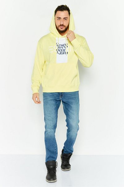 Esprit Men Hooded Long Sleeves Graphic Print Sweatshirt, Yellow