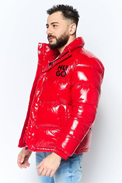 Hugo Boss Men Brand Logo Puffer Jackets, Red