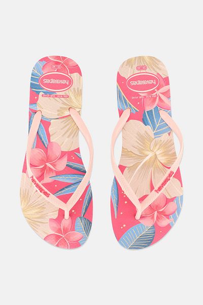 Havaianas شبشب نسائي رفيع مزين بالزهور من ستايل 2، وردي