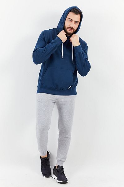 Sovereign Code Men Hooded Neck Plain Long Sleeves Sweatshirt, Navy