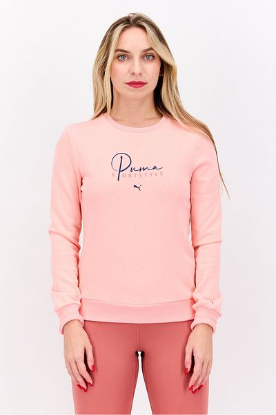 Puma Women Sportswear Fit Long Sleeve Outdoor Sweatshirt, Pink