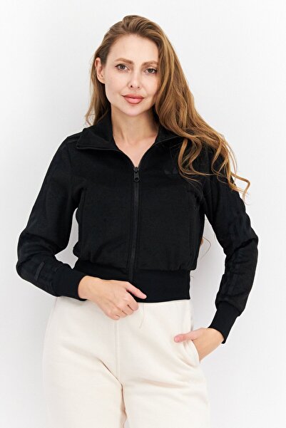 adidas جاكيتات خارجية بأكمام طويلة وملابس رياضية للنساء، أزرق داكن